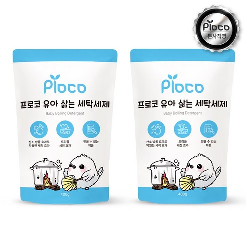 프로코 유아 삶는 세탁 세제 리필, 400g, 2개