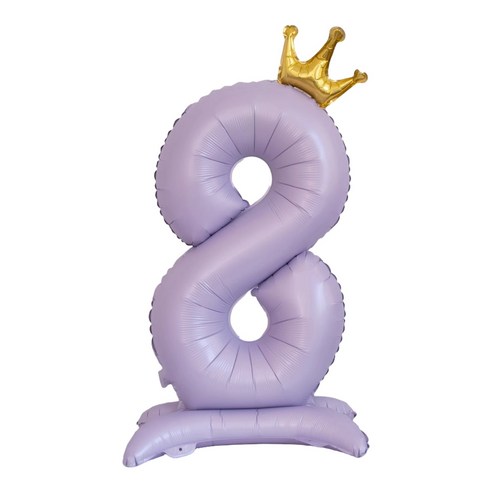 쏙쏙마켓 대형 스탠딩 숫자 은박 풍선 생일파티용품 파스텔라일락, 1개, 숫자 8