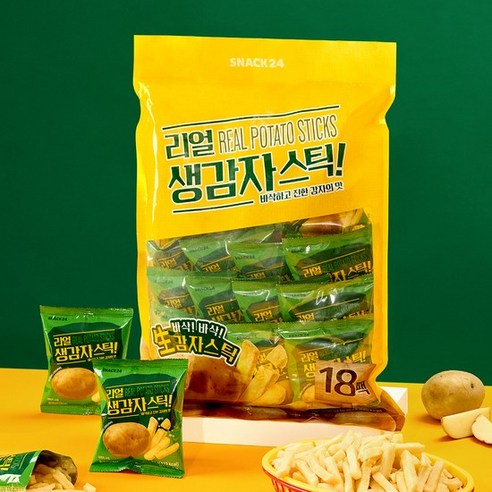 스낵24 리얼생감자스틱 포테이토스낵 대용량 과자