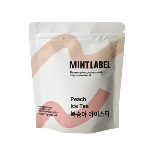 민트라벨 복숭아 아이스티 파우더 | 달콤 상큼한 피치 아이스티 원액 대용 | 대용량 음료 가루, 2개, 1kg