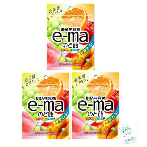 e‑ma 목캔디 컬러풀 과일 체인지(3봉) + Topseller 오리지널 개봉일 스티커 세트 사은품 포함
