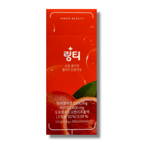 링티 수분 콜라겐 블러드오렌지맛 초저분자 피쉬콜라겐 비타민C 10포 6통 60일분