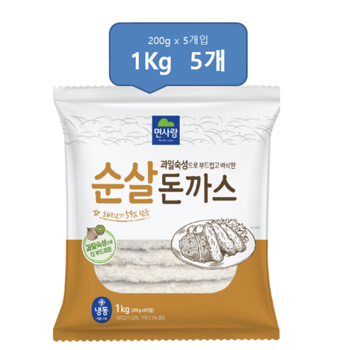 면사랑 순살돈까스, 5개, 1kg
