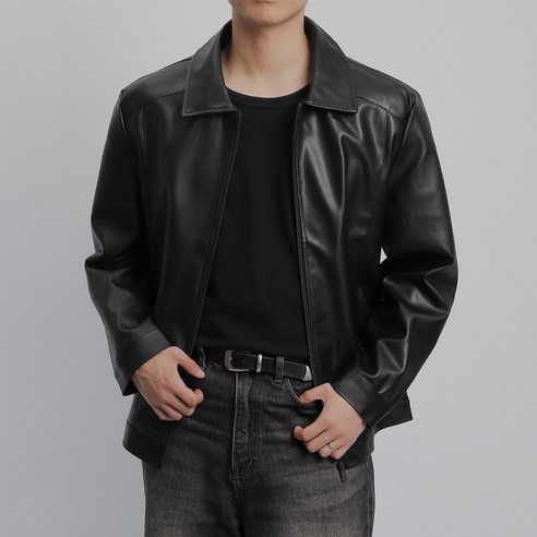 노블민트 남성 가죽 자켓 가을 봄 라이더 오토바이 바이크 점퍼 상품 사진