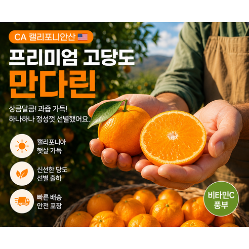 초초고당도 켈리포니안산 만다린 귤 감귤