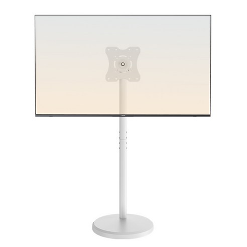 LA DERIVE TV 거치대 높이 조절 가능 이동식 TV 거치대 화면 360도 회전 가능 14-42인치 대형 스탠드형 TV 거치대, 1개(화이트)