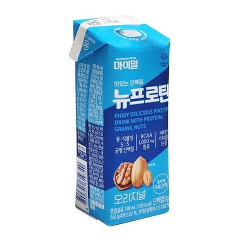 대상웰라이프 마이밀 마시는 뉴프로틴 오리지널 (190ml x 16팩) 1박스 H 헬스 보충, 190ml, 1