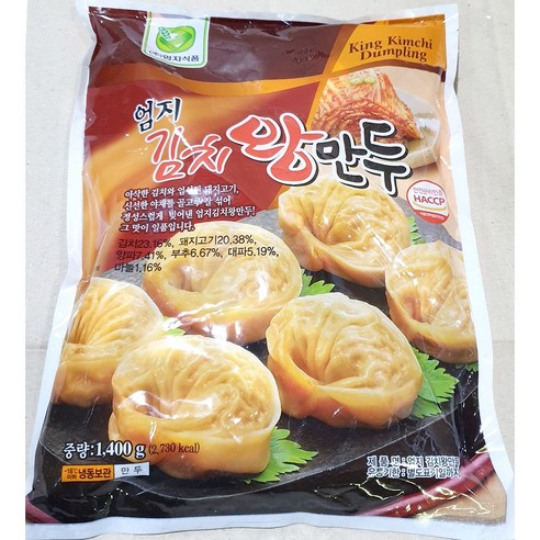 엄지식품 김치왕만두(70g x20개 1.4k) X6, 1, 70g