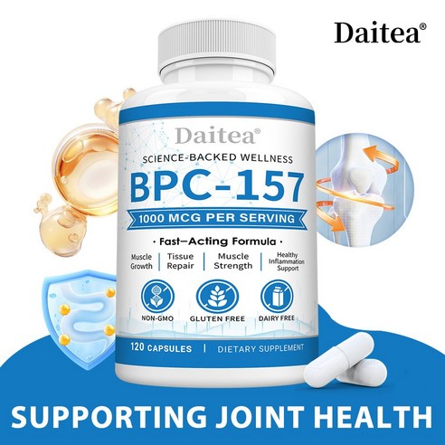 BPC-157 캡슐, 1회 1000마이크로그램, 속효성 포뮬라, 근육관리, 조직건강, 운동 후 회복, non-GMO, 글루텐 프리, 3개, 60회분