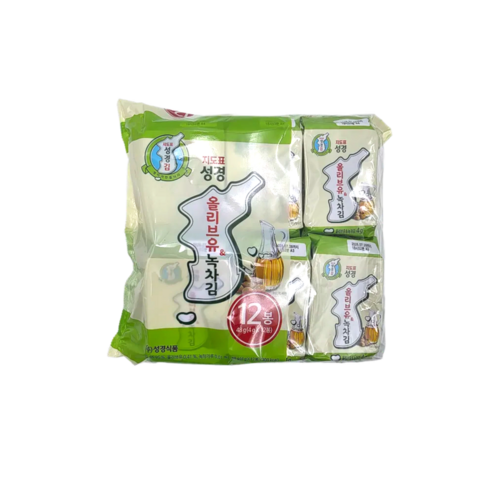 성경식품 올리브 녹차 식탁김, 12개, 4g
