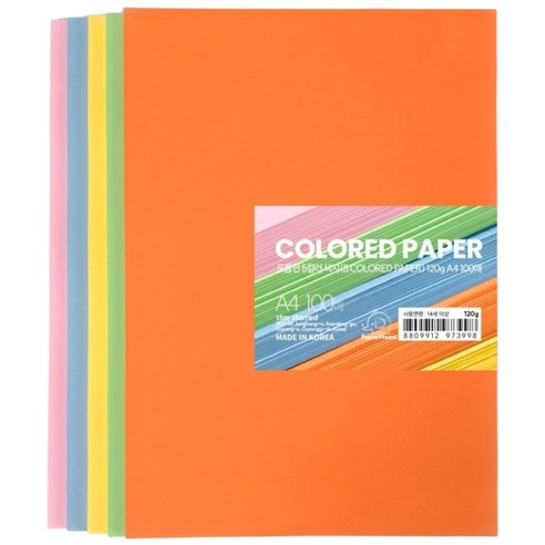 PaperPhant 도톰한 5컬러 색지(5 COLORED PAPER)