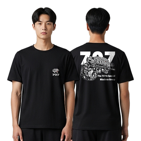 로크택티컬 (1+1) 특가 무료배송 국산 707 특수임무단(화이트) 면100% 로카티 군인티셔츠