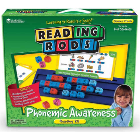 리딩로드 음소인식 키트 Reading Rods Phonemic Awareness 영어 파닉스 블럭 교구 초등 영어교실 학습, 1개