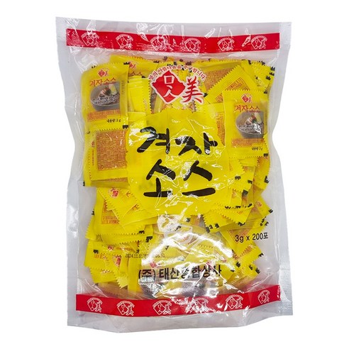 태산 맛미 겨자소스 3g 200포 6개 박스  / 하절기 냉장보관 요망