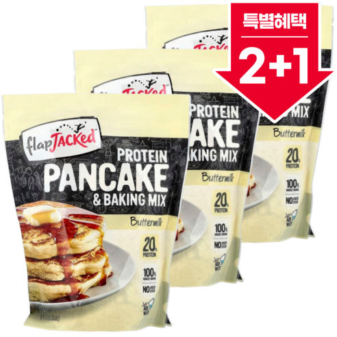 2+1 플랩잭드 단백질 팬케이크 베이킹 믹스 버터밀크 680g 와플믹스 시리얼 아침식사 베이킹 재료 / 해외직구 미국정품, 3개, 680g