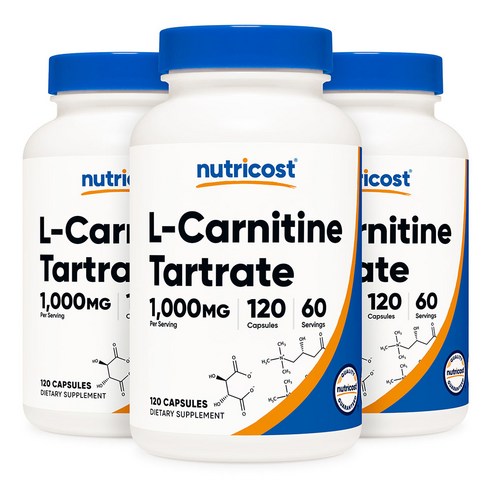 뉴트리코스트 L-카르니틴 타르트레이트 1000mg 120캡슐 3병