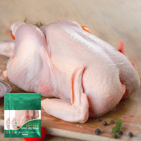 [밀리원/국내산] 유황 먹여 키운 신선한 두마리 생닭(냉장) 1.1kg, 2개
