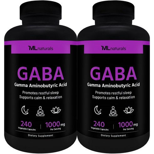 [미국빠른직구] 신제품 마이라이프 내추럴스 가바 1000mg, 2개, 240정