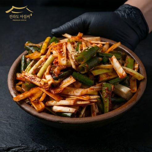 전라도 아짐씨 국내산 100% 양념 맛있는 무침 고깃집 대파김치, 1개, 1kg