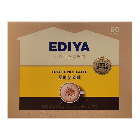이디야 토피 넛 라떼, 20g, 50개입, 1박스