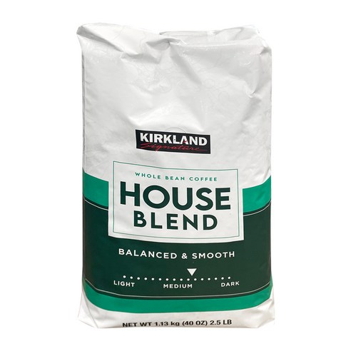 Kirkland Signature 커클랜드 시그니처 하우스 블렌드 홀빈 원두커피 미디엄 로스트 1.13kg, 1.13kg, 1개, 홀빈(분쇄안함)