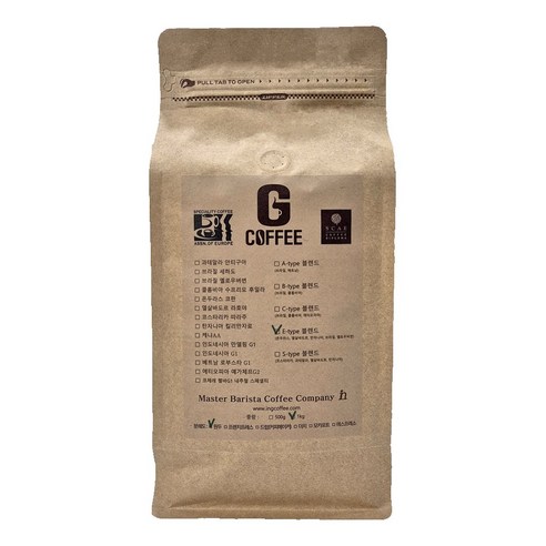 지커피 E타입 블랜드 갓볶은 원두커피, 1kg, 1개, 모카포트(중간~고움)