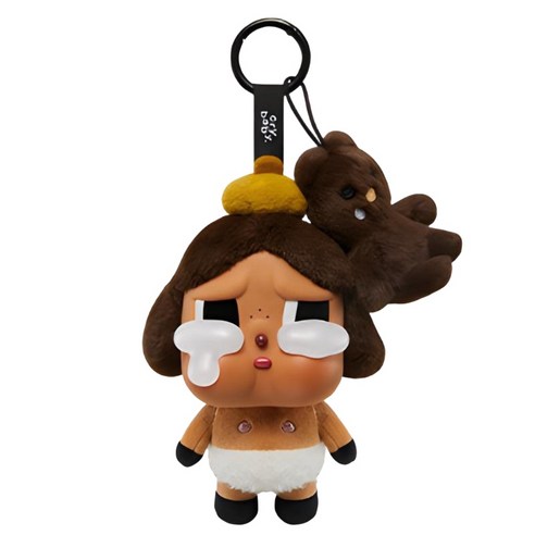 팝마트 크라이베이비 시크릿 확정선택 브라운 크라잉어게인 인형 키링, 1개