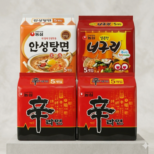 농심 신라면10봉+너구리5봉+안성탕면5봉, 20개, 20개