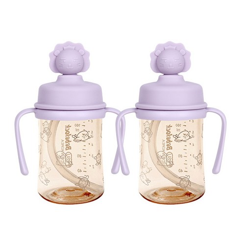 베베락 실리콘 토퍼 손잡이빨대컵 210ml(2P), 토퍼 손잡이 210(라벤더2P), 2개, 210ml