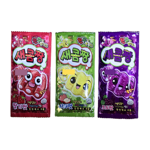 새콤짱 3종 포도맛 24개 + 사과맛 24개 + 딸기맛 24개