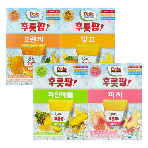 DOLE 돌후룻팝 4종혼합 32개입 (오렌지8개입 망고8개입 파인애플8개입 피치8개입)