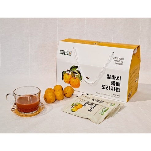 돌배도라지즙 80ml 밤바치농장 돌배즙 홍천산 5종 약재로 만든 원액 100%