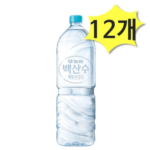 농심 백산수 천지차이 생수 (유무라벨 랜덤), 12개, 2L