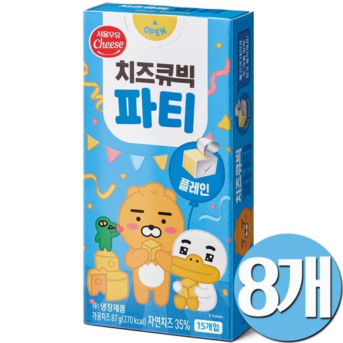 (서울우유) 치즈큐빅파티 플레인 87g, 8개, 87g