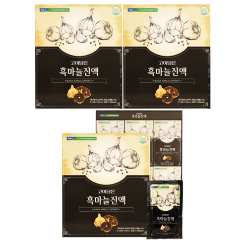 HnF 농협 고이담은 흑마늘진액 스틱 국산 남해흑마늘 높은항산화 선물용 식약처인증 HACCP, 3세트