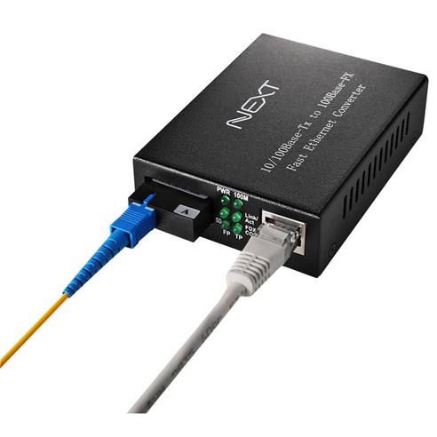 NEXT-200FSCSW-B 10/100Mbps 1Core SC타입 광미디어 컨버터(WDM지원, B타입 TX 1550nm/RX 1310nm, 싱글모드 최대20Km 거리지원), 를랙, 1개