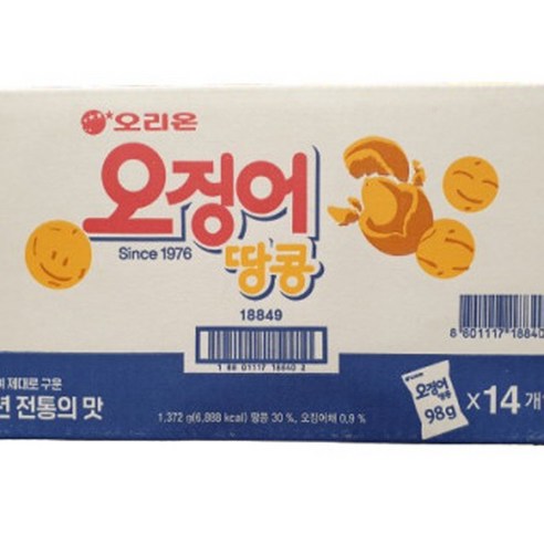 오리온 오징어땅콩 98g X 14개입, 1.372kg, 1박스