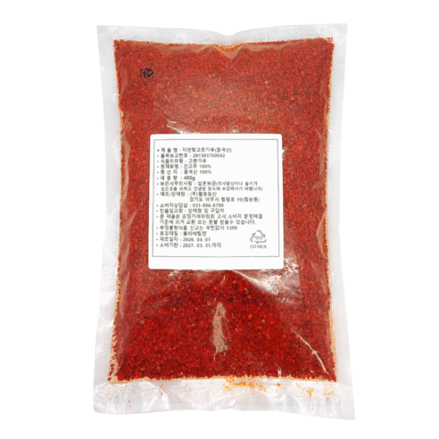 국내세척가공 수입고춧가루 김치용 다용도입자, 3개, 500g