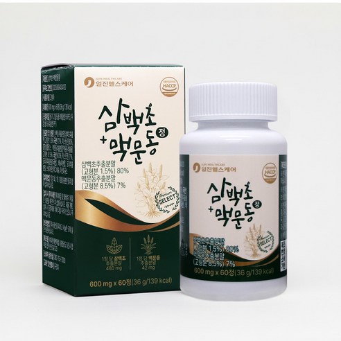 [일진헬스케어] 삼백초+맥문동 정 600mg x 60정, 1개
