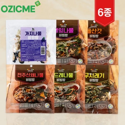 (오직미)쌀위에 올려 밥하는 간편 건나물 밀키트(2-3인분) 30g 6종 우리들녘식품, 1개