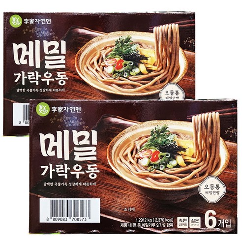 이가자연면 메밀가락우동, 1.291kg, 2개