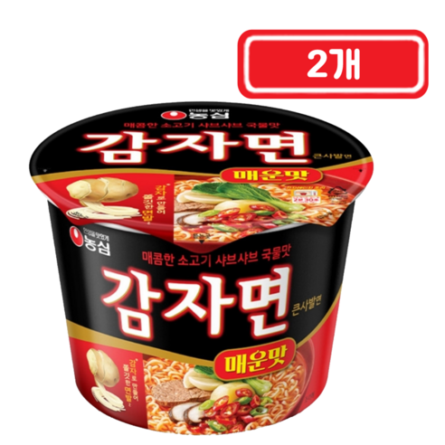 농심)감자면매운맛큰사발 92g, 2개