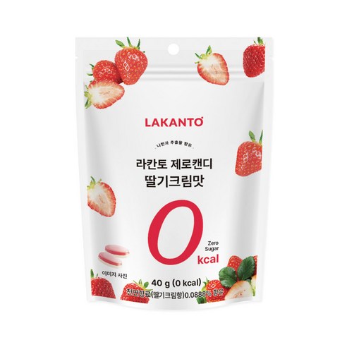 라칸토 무설탕 사탕 제로칼로리 딸기우유맛, 40g, 딸기크림, 1개