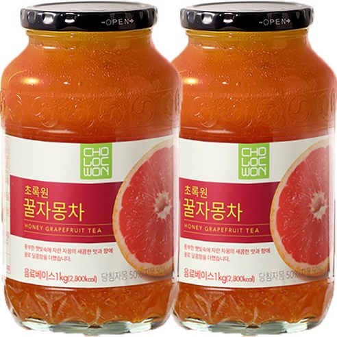 [성실한오피스] 초록원 액상차 꿀자몽차1kg 자몽청 시원한 여름 음료 자몽 에이드 따뜻한 차 과일청