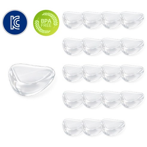 텐톤 BPA FREE 프리미엄 모서리보호대 어린이 안전기준 시험완료, 20개, 투명