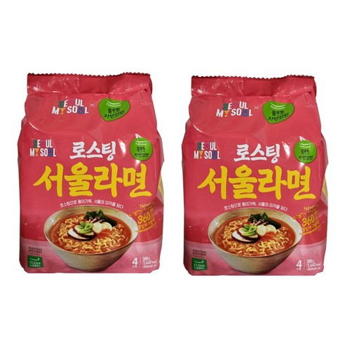 풀무원 로스팅 서울라면 388g 1봉지 (4개입) 자연 건면, 2개