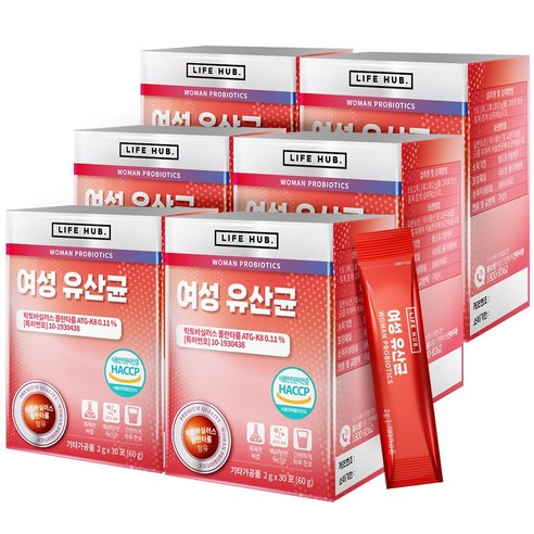 라이프허브 여성 유산균, 60g, 6개