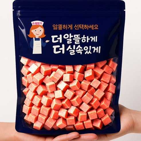 국내산 대용량 수제져키500-8종, 500g, 1개, 연어큐브