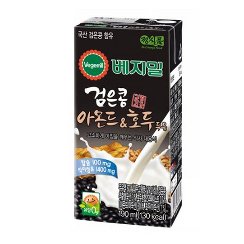 베지밀 검은콩 아몬드와호두 190ml x 96팩, 190ml, 96개