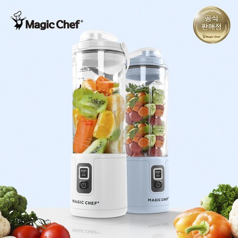 매직쉐프 무선 소형 블렌더 미니 믹서기 휴대용 텀블러 MBL-P450, 블루